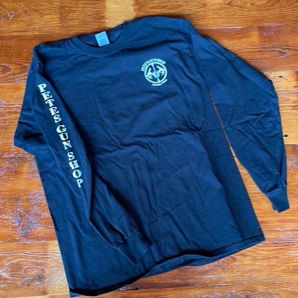 Gildan Shirts Nwot Petes Gun Shop Black Long Sleeve Shirt Poshmark